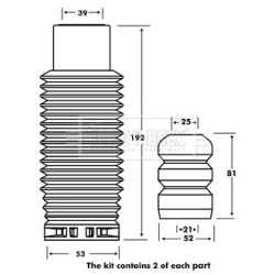 Shock Absorber Dust Cover Kit BORG & BECK BPK7065 OE Ref 5254.33