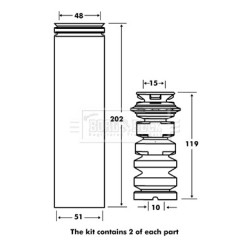 Shock Absorber Dust Cover Kit BORG & BECK BPK7071 OE Ref 8200452699