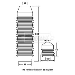 Shock Absorber Dust Cover Kit BORG & BECK BPK7078 OE Ref 1J0412303