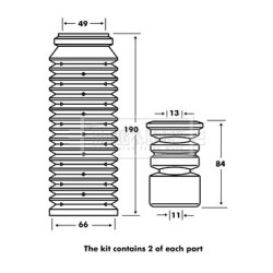 Shock Absorber Dust Cover Kit BORG & BECK BPK7090 OE Ref 333513425