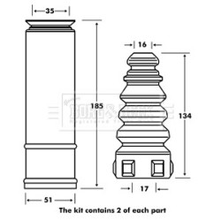 Shock Absorber Dust Cover Kit BORG & BECK BPK7091 OE Ref 1K0513425A