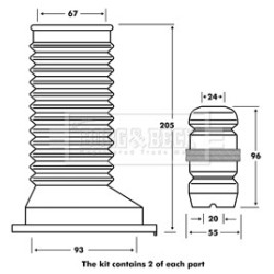 Shock Absorber Dust Cover Kit BORG & BECK BPK7102 OE Ref 4815702080
