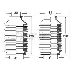 Steering Rack Boot BORG & BECK BSG3083 OE Ref 171 419 831 C