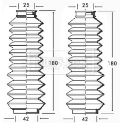 Steering Rack Boot BORG & BECK BSG3106 OE Ref 251 419 831