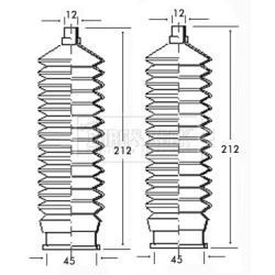 Steering Rack Boot BORG & BECK BSG3139 OE Ref B455-32-125
