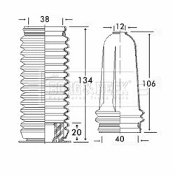 Steering Rack Boot BORG & BECK BSG3198 OE Ref 406634