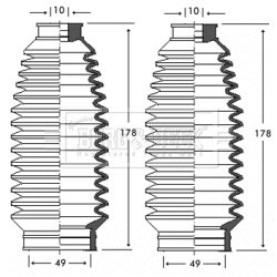 Steering Rack Boot BORG & BECK BSG3236 OE Ref 7212357