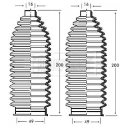Steering Rack Boot BORG & BECK BSG3242 OE Ref 2D0498831