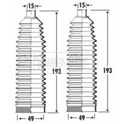 Steering Rack Boot BORG & BECK BSG3263 OE Ref 1K0 423 831 A S1