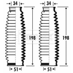 Steering Rack Boot BORG & BECK BSG3266 OE Ref 77363705