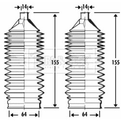 Steering Rack Boot BORG & BECK BSG3284 OE Ref 77362281