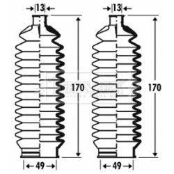 Steering Rack Boot BORG & BECK BSG3286 OE Ref 93742552
