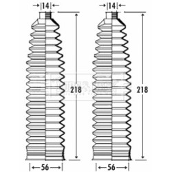 Steering Rack Boot BORG & BECK BSG3289 OE Ref 16 09 132