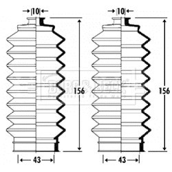 Steering Rack Boot BORG & BECK BSG3305 OE Ref 53536S1AE02