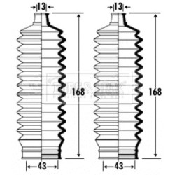 Steering Rack Boot BORG & BECK BSG3316 OE Ref 45535-87709