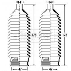 Steering Rack Boot BORG & BECK BSG3317 OE Ref 57728-17000