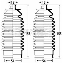 Steering Rack Boot BORG & BECK BSG3320 OE Ref JLM1103