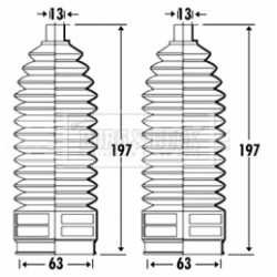 Steering Rack Boot BORG & BECK BSG3322 OE Ref XR830015