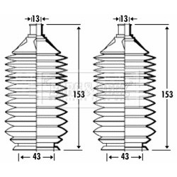 Steering Rack Boot BORG & BECK BSG3332 OE Ref GJ2532125A