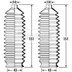 Steering Rack Boot BORG & BECK BSG3333 OE Ref B25D32125