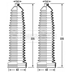 Steering Rack Boot BORG & BECK BSG3337 OE Ref 171 463 00 96 S1