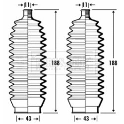 Steering Rack Boot BORG & BECK BSG3342 OE Ref MR510406