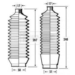 Steering Rack Boot BORG & BECK BSG3343 OE Ref MR510272