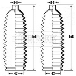 Steering Rack Boot BORG & BECK BSG3344 OE Ref MR455093