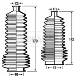 Steering Rack Boot BORG & BECK BSG3359 OE Ref 7701471141
