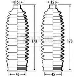 Steering Rack Boot BORG & BECK BSG3368 OE Ref 34137SA000