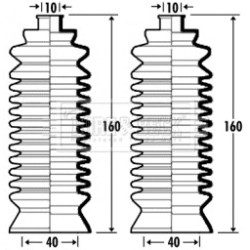 Steering Rack Boot BORG & BECK BSG3369 OE Ref 21232GA082