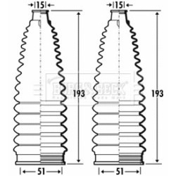 Steering Rack Boot BORG & BECK BSG3370 OE Ref 4553509030