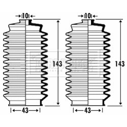 Steering Rack Boot BORG & BECK BSG3374 OE Ref 4553510051