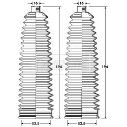 Steering Rack Boot BORG & BECK BSG3412 OE Ref 1S0423831E