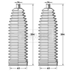 Steering Rack Boot BORG & BECK BSG3416 OE Ref 32106779622