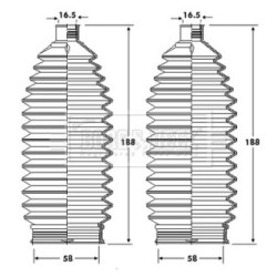 Steering Rack Boot BORG & BECK BSG3417 OE Ref 093168406