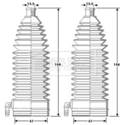 Steering Rack Boot BORG & BECK BSG3424 OE Ref 406673