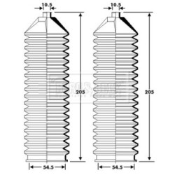 Steering Rack Boot BORG & BECK BSG3429 OE Ref 1543819