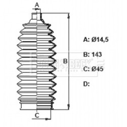 Steering Rack Boot BORG & BECK BSG3437 OE Ref 34137AG000