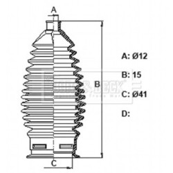 Steering Rack Boot BORG & BECK BSG3444 OE Ref 4857160G0000