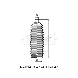 Steering Rack Boot BORG & BECK BSG3459 OE Ref 57740-B4000 S1