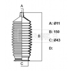 Steering Rack Boot BORG & BECK BSG3463 OE Ref 406642