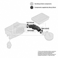 Air Filter Intake Hose BORG & BECK BTH1485 OE Ref 90351553