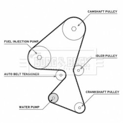 Water Pump & Timing Belt Kit BORG & BECK BTW1009