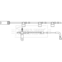Brake Pad Sensor BORG & BECK BWL3028 OE Ref 34 35 6 783 230