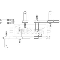 Brake Pad Sensor BORG & BECK BWL3031 OE Ref 34 35 6 778 175