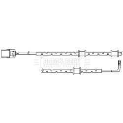 Brake Pad Sensor BORG & BECK BWL3098 OE Ref C2P12722