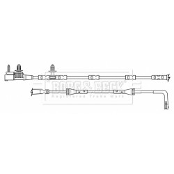 Brake Pad Sensor BORG & BECK BWL3179 OE Ref T2H2091