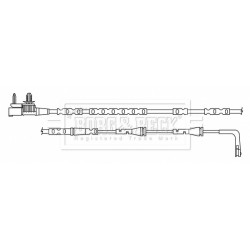 Brake Pad Sensor BORG & BECK BWL3186 OE Ref LR090709