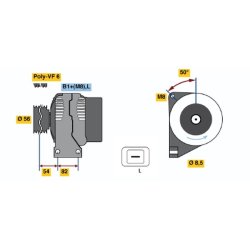 Alternator BOSCH 0 124 515 019 OE Ref 8251071